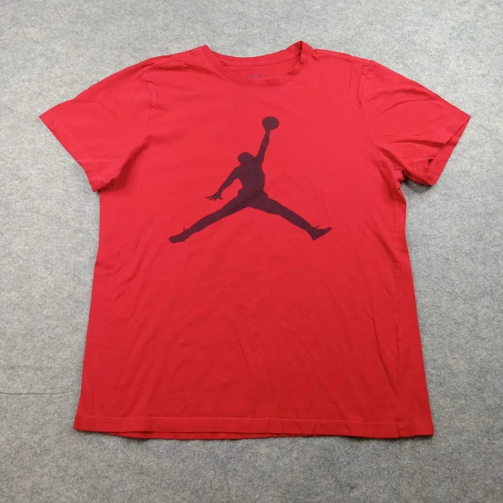 Jordan Red T-Shirt with Black Jumpman Logo